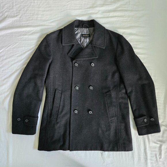 Elegant Men Wool Blend Jacket / Pea Coat - Size M - Charcoal - Perfect Condition - Picture 1 of 16